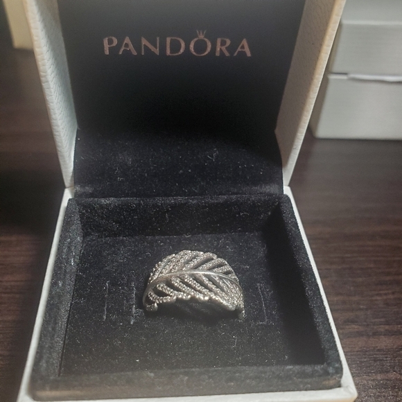 PANDORA Light as a Feather Clear CZ Ring Size 50 - Picture 7 of 15